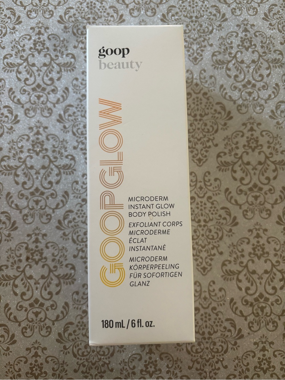 goopbeauty GOOPGLOW Microderm Instant Glow Body Polish — White with Gold Accents